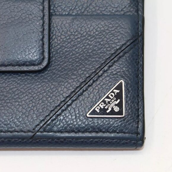 Prada Card Case 2MC049 Men's Bi-Fold Business Card Holder VIT.MICRO GRAIN Baltic - Picture 4 of 14